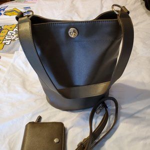 REDUCED! Crossbody Olive Green Bucket Bag and Wallet by Nine West